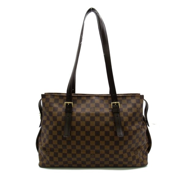 LOUIS VUITTON Chelsea Shoulder Tote Bag Damier Canvas Ebene Used brown LV